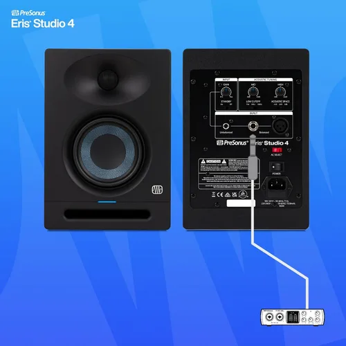 Vista 6 de PreSonus Eris Studio 4 Monitor de estudio activo de 2 vías de 4,5 pulgadas con guía de ondas EBM