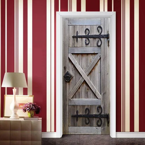 Vista 57 de Adhesivos 3D para puerta, murales para despegar y pegar, puerta de madera, papel tapiz autoadhesivo, extraíble, PVC, impermeable, póster para Puerta