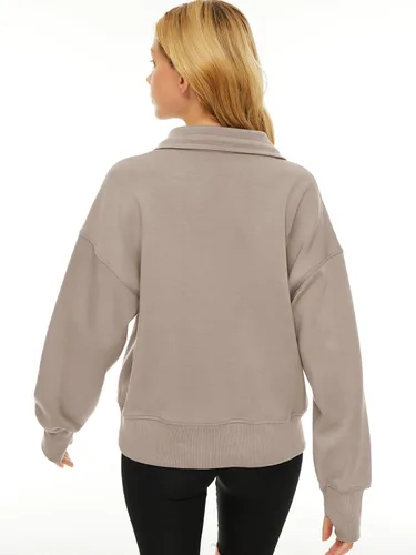 Vista 6 de AUTOMET Sudaderas de gran tamaño con capucha de forro polar para mujer, camisas de manga larga, ropa de otoño con bolsillo
