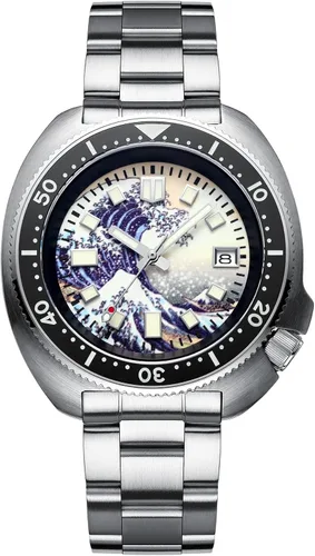 Vista 12 de ADDIESDIVE Reloj Automático de Buceo 200 M Reloj para Hombre Luminiscente Mecánico NH35A Analógico Acero Inoxidable AD2081 acero negro