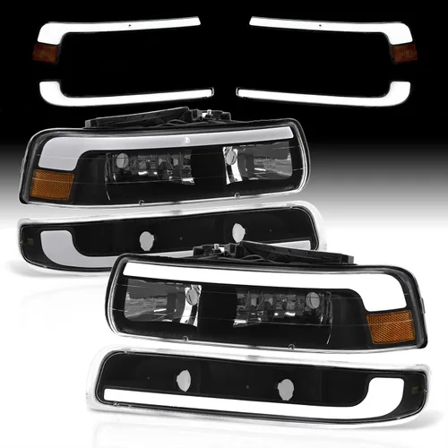 Vista 9 de AJP Distributors Juego de faros LED DRL con barra de tubo + esquinas parachoques de señal de conducción de señal izquierda derecha