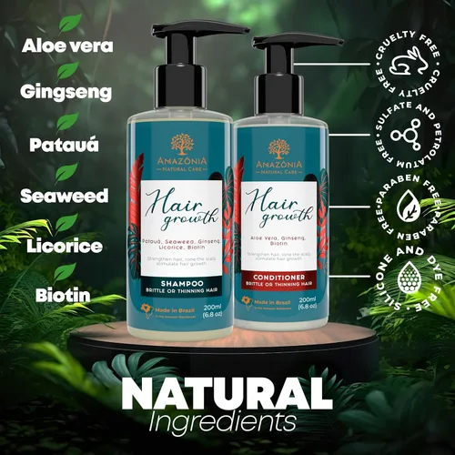 Vista 3 de All Nature Champú y acondicionador para el crecimiento del cabello para mujeres y hombres, tratamiento de regeneración del cabello, acondicionador