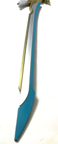 Vista 5 de Espada de espuma de fantasía de 40 pulgadas Aquila Favonia azul, dorado y plateado espuma de alta densidad para cosplay y colección Genshin Impact