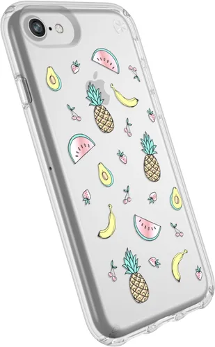 Vista 2 de Speck Products Presidio transparente + impresión Cell teléfono celular para iPhone 8/7/6S/6 – beamingbunch Morado/Transparente