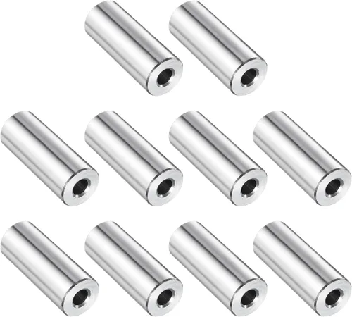 Vista 123 de uxcell 10 piezas de espaciador de acero inoxidable de 3/8" de diámetro interno x 3/4" de diámetro exterior x 1" de longitud, espaciador de rosca