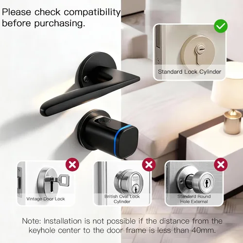 Vista 8 de Cerraduras de puerta inteligentes Huella dactilar IC Tarjeta clave Aplicación de teléfono celular Cerraduras electrónicas inteligentes para el hogar