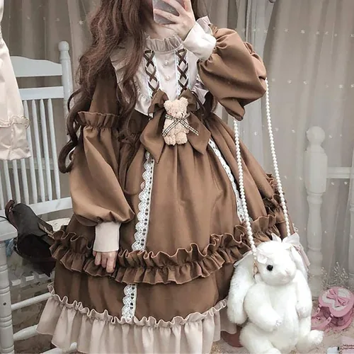 Vista 3 de Sunny Fanny OU Kawaii Lolita vestido de anime vestido de Pascua para adolescentes disfraz de conejita traje de sirvienta vestido de delantal