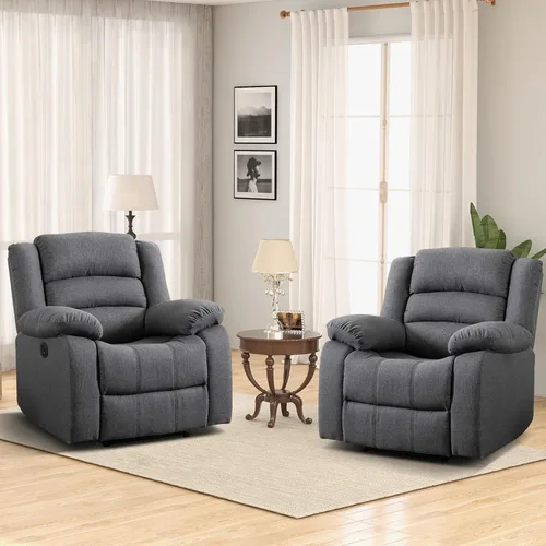 Vista 11 de EBELLO Silla reclinable eléctrica clásica, de piel sintética, de gran tamaño, con cojín suave y respaldo, sofá con cómodo sillón para sala de estar
