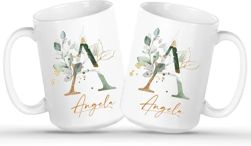 Vista 11 de SANTANNA Taza personalizada para hombres, iniciales personalizadas con nombre de café de cerámica (sus estilos favoritos)