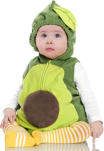 Vista 9 de Disfraz de Halloween para bebé, disfraz de animal o fruta, con cremallera, sin mangas, mameluco y medias para bebé