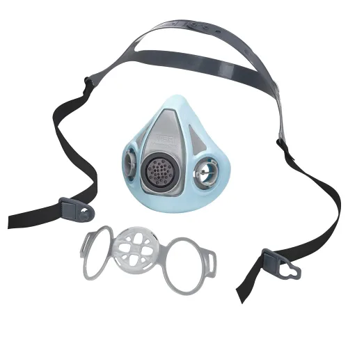 Vista 4 de MSA 10218529 Advantage 900 Respirador elastomérico de media máscara – Reemplazo rentable para respiradores desechables, filtros de respiración