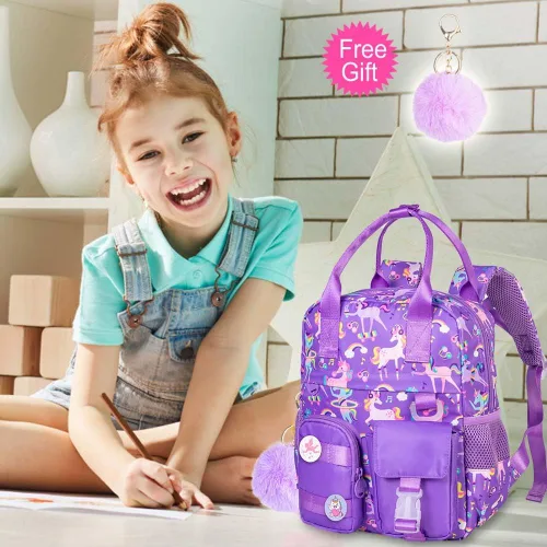 Vista 2 de CCJPX Mochila para niños y niñas, 12 y 16 pulgadas, mochila para escuela primaria, bonita bolsa de preescolar para jardín de infantes