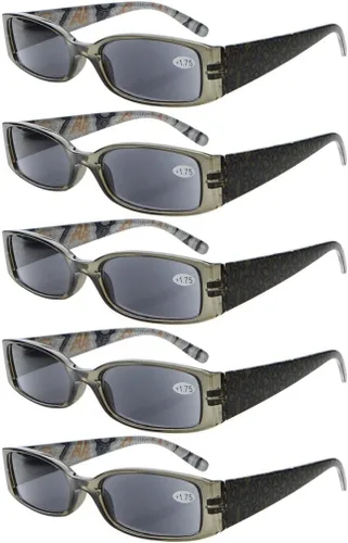 Vista 12 de Eyekepper 5 pares de anteojos de lectura para mujer, lentes de sol de lectura