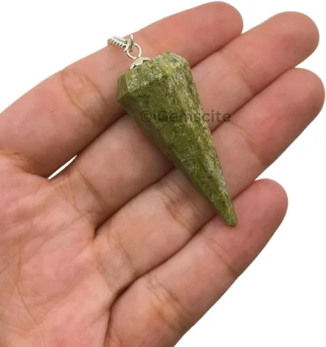 Vista 50 de WholesaleGemShop Péndulo facetado de cristal de piedras preciosas naturales