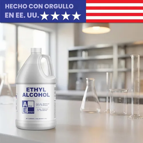 Vista 8 de Alcohol etílico (etanol) 95% desnaturalizado - 1 galón - Disolvente multiusos de alta pureza - Laboratorio, electrónica, diluyente de goma laca