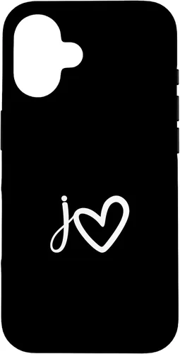 Vista 32 de Minimalist Monogram Name Initial Letter j White Heart Shape Case for iPhone 17