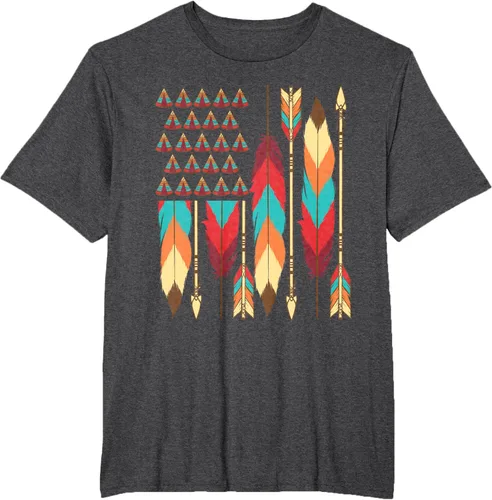 Vista 21 de Native American Bandera - Camiseta de veteranos indígenas del Mes del Orgullo, Negro, S