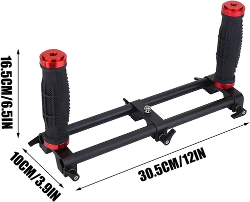 Vista 8 de Agarre de doble asa estabilizadores de cámara con mango profesional, extensor de agarre doble, accesorio estabilizador de cardán con orificio