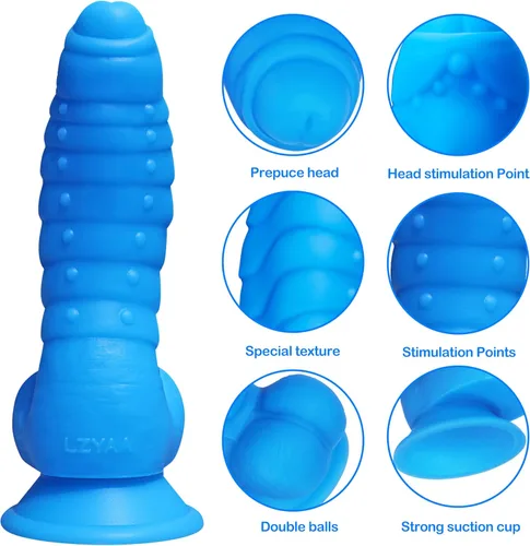 Vista 3 de Consolador realista, material de silicona líquida sin olor, juguetes sexuales para adultos, pene, fuerte ventosa para usar sin manos, 2 bolas, punto