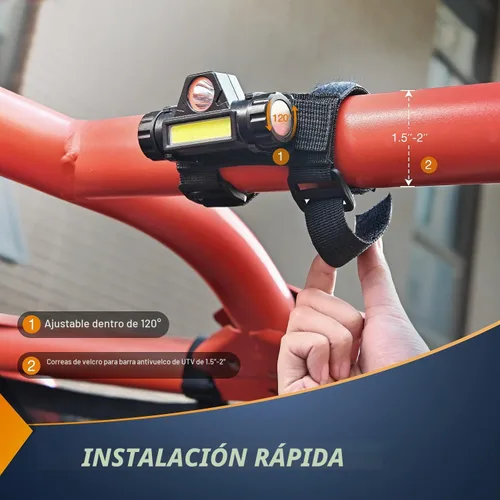 Vista 2 de Nilight Luz de cúpula UTV, universal, de 1.5 a 2.0 pulgadas, montaje en barra antivuelco, LED interior, haz combinado de foco e inundación, luces