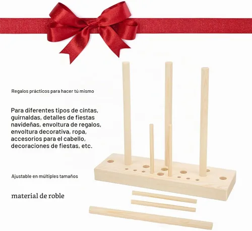 Vista 2 de Herramienta para hacer lazos, herramienta de fabricación de lazos para cinta, corona de madera, herramienta ajustable con palos de tablero