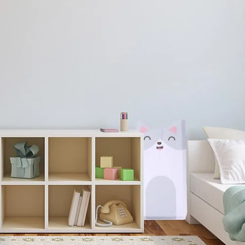 Vista 7 de Autoadhesivo 3D grueso acolchado de pared para habitación, calcomanías de pared anticolisión, diseño de dibujos animados, murales de papel tapiz