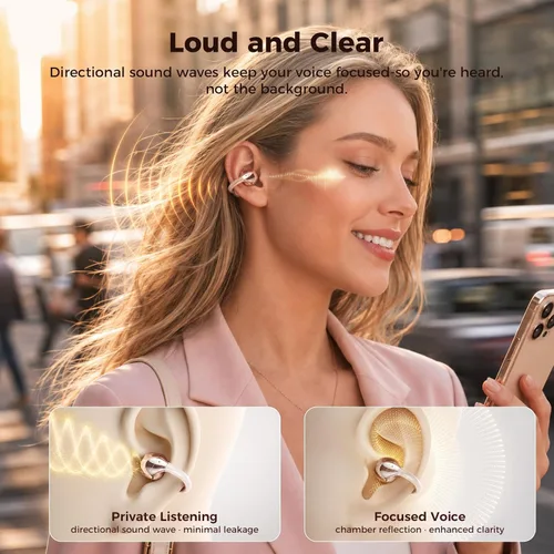 Vista 7 de SUPERONE Auriculares abiertos con clip de oreja con tiempo de reproducción