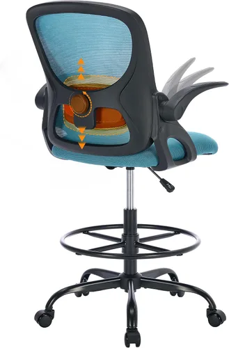 Vista 9 de LukkDys Silla de dibujo con brazos, silla de oficina alta para escritorios