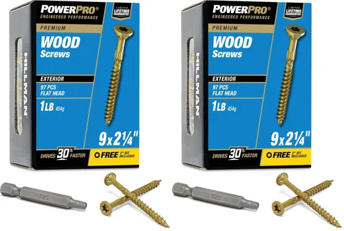 Vista 19 de Power Pro Tornillos de madera para exteriores de alta calidad, tornillos de cubierta multiusos #8 x 1-1/4 pulgadas para proyectos al aire libre