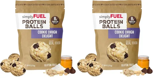 Vista 9 de simplyFUEL - Bolas de proteína de alimentos integrales con probióticos, bocadillos de chocolate y almendras y coco, 0.28 oz de proteína, bolas