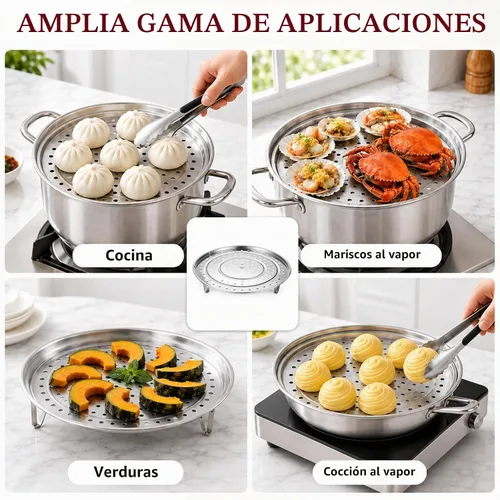 Vista 7 de Estante de vapor de 11 pulgadas, estante de vapor para olla, acero