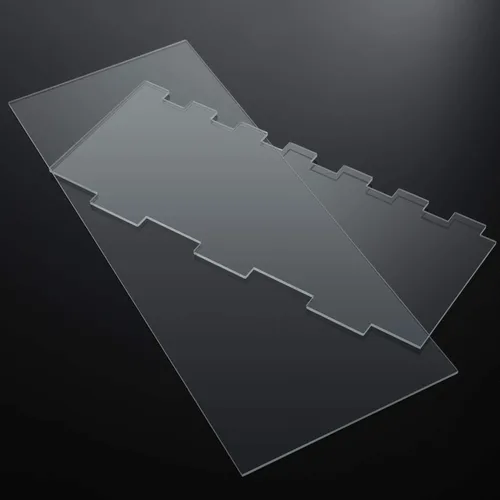 Vista 5 de Juego de 2 rascadores de acrílico transparente grande para tartas de 9.5 pulgadas, 12 pulgadas, raspador de glaseado y peine de contorno de bordes