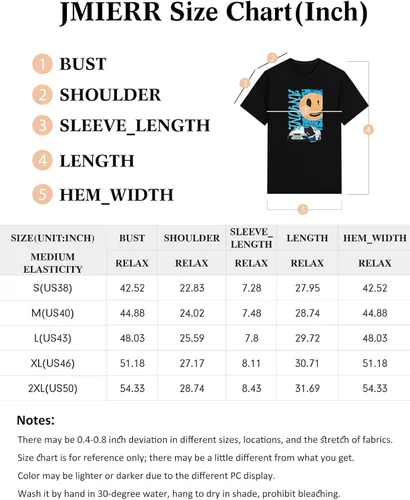 Vista 6 de JMIERR Paquete de 3 camisetas de algodón Hipster Hip Hop de cuello redondo para hombre