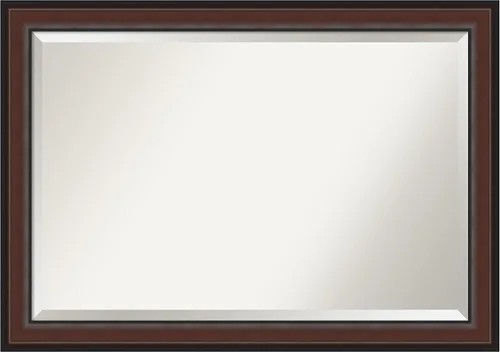 Vista 12 de Amanti Art Espejo de baño marrón para sobre el fregadero, espejo rectangular de tocador rectangular de nogal Harvard de 25 x 21 pulgadas, marco