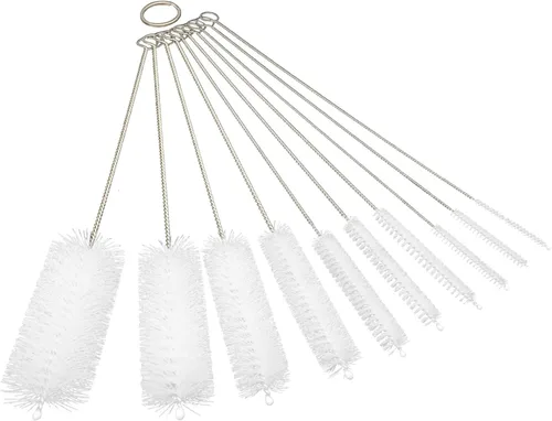 Vista 8 de Juego de 10 cepillos de limpieza para pajitas de acero inoxidable, cerdas de nailon duraderas, varios tamaños para popotes reutilizables, tazas