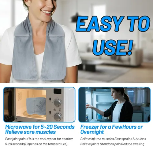 Vista 5 de Máscara térmica para ojos – Máscara de ojos para dormir con cuentas de arcilla congelable y apta para microondas, compresa caliente o fría, alivio