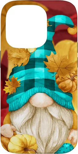 Vista 17 de iPhone 16 Buffalo Plaid Gnomie Cute Autumn Accessories With Fall Gnome Case