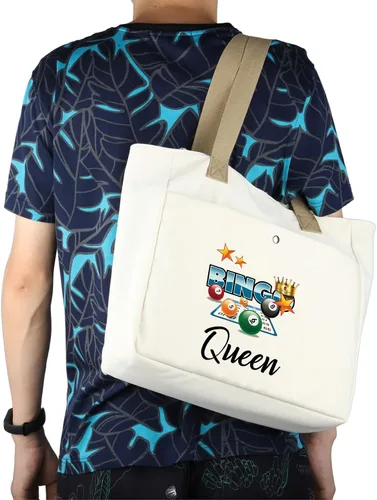 Vista 5 de MBMSO Bingo Queen Tote Bag - Bolso grande para amantes del bingo