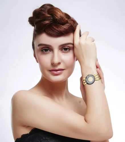 Vista 2 de Gosasa Reloj para mujer, diseño impresionante, banda de metal, tamaño pequeño y mediano, brazalete de vestir, 6 pulgadas, juego de regalo con pulsera