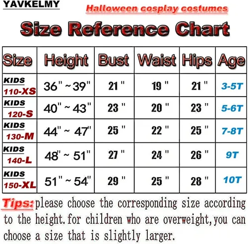 Vista 6 de YAVKELMY Kids Costumes Halloween Cosplay Costumes Children's Performance Bodysuits