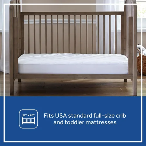 Vista 7 de Sealy Baby Cool Comfort Protector de colchón de cuna y funda de cama para niños pequeños, impermeable y duradero, cómodo cubrecolchón, lavable a
