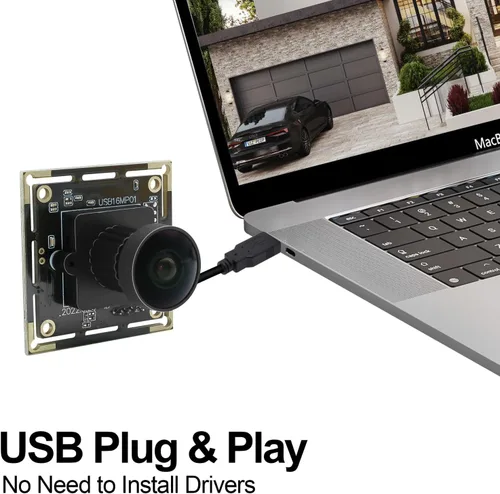 Vista 5 de MMlove Módulo de cámara USB de 16MP Lightburn Cámara 170° Gran angular M12 Lente ojo de pez con sensor de imagen IMX298 Plug & Play Cámara web