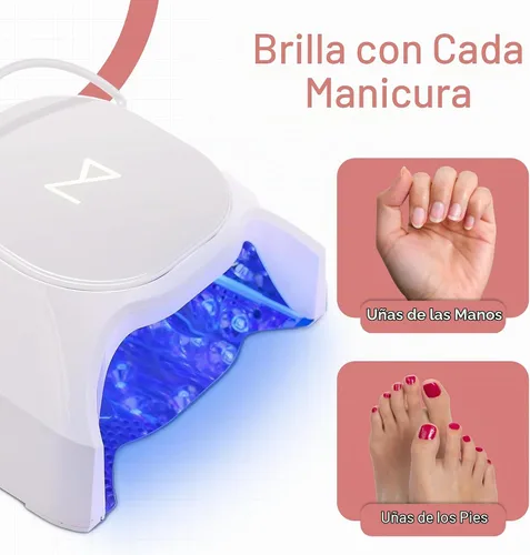 Vista 8 de M - Lámpara de uñas profesional híbrida GlowPro de 86W recargable inalámbrica UV LED para secado de uñas de gel, secador de uñas inalámbrico