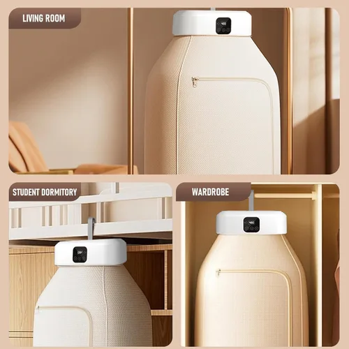 Vista 9 de Secadora de ropa portátil, mini secadora de ropa de 600 W con control remoto, pequeña secadora eléctrica plegable compacta con bolsa seca