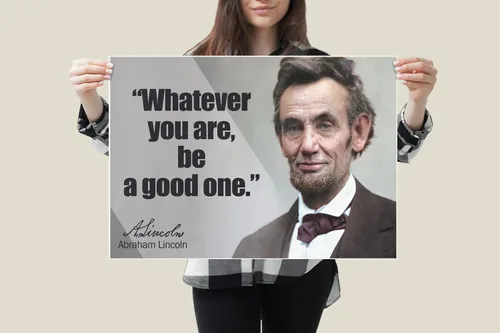 Vista 3 de Abraham Lincoln - Póster inspirador motivacional para el aula, mentalidad de crecimiento, maestros, recuerdos históricos, decoración educativa