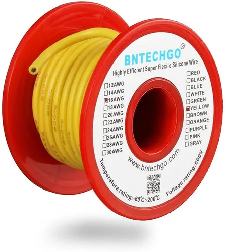 Vista 17 de BNTECHGO Alambre de silicona de calibre 16 rojo y negro cada 25 pies 2 Alambre de silicona calibre 16 rojo y negro