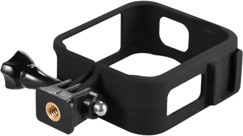 Vista 7 de Andoer Funda de cámara de acción para cámara de plástico con marco protector de carcasa de vlog con soportes dobles de zapata fría para cámara