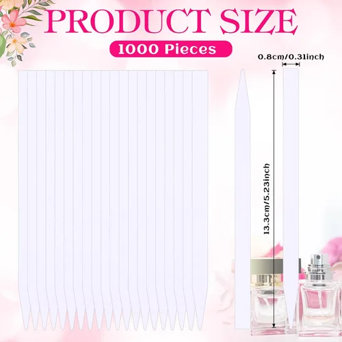 Vista 2 de Konohan - 1000 tiras de prueba de perfume, estrechas, color blanco Disposable Paper for Essential Oils Aroma Testing, Perfume Tester Blotters