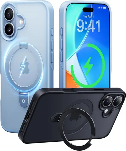 Vista 62 de CASEKOO - Funda diseñada para iPhone 14 Pro con soporte magnético invisible [protección contra caídas de grado militar] [compatible con MagSafe]