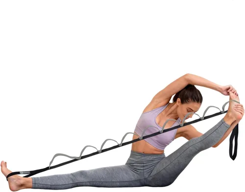 Vista 7 de A AZURELIFE Half-Elastic Stretch Straps with 11 Loops, Stretching Strap for Physical Therapy, Multi-Loop Yoga Strap Fitness Exercise Strap for Yoga